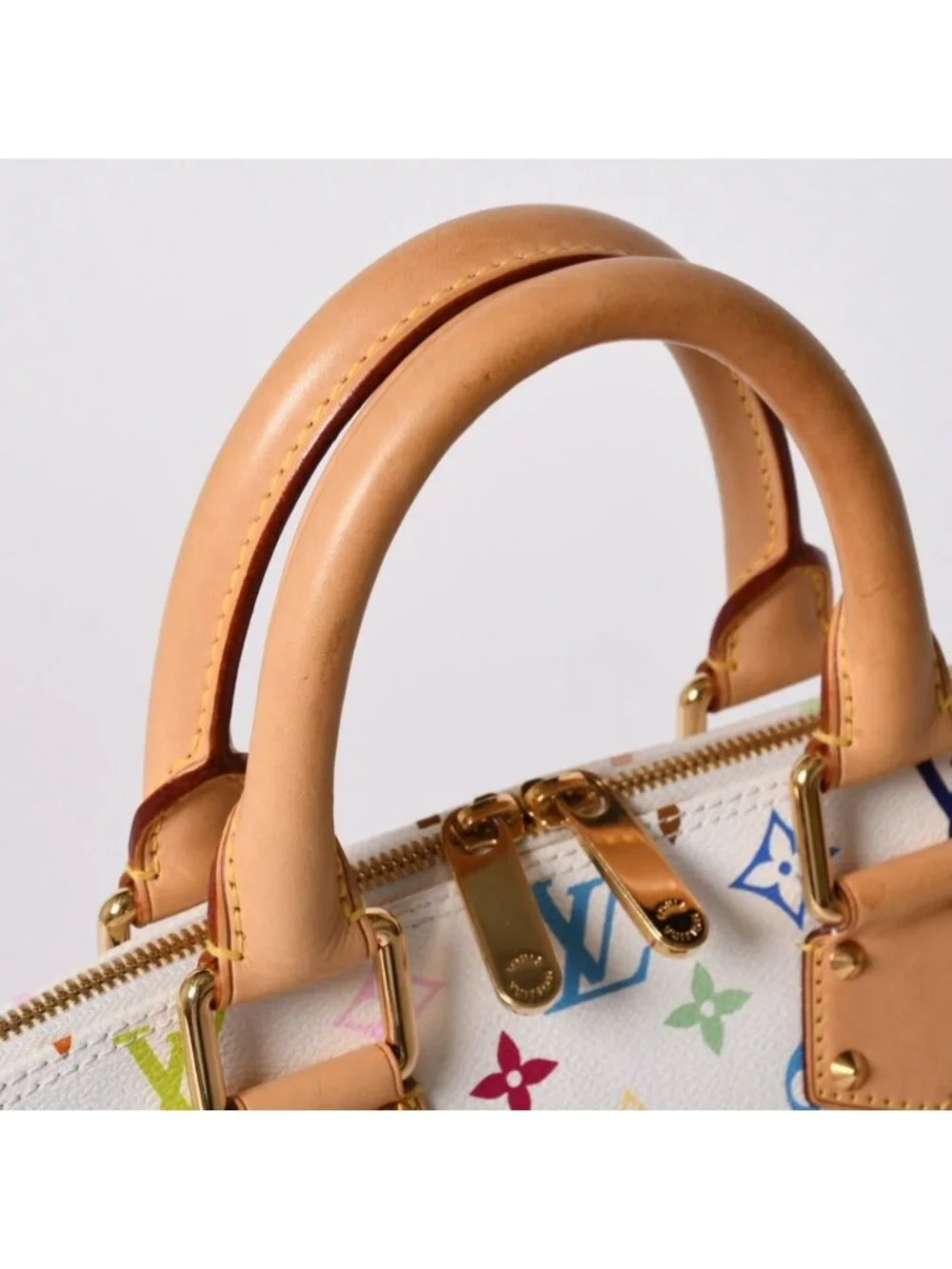 Louis Vuitton Alma Handbag Monogram Multicolor White Takashi Murakami